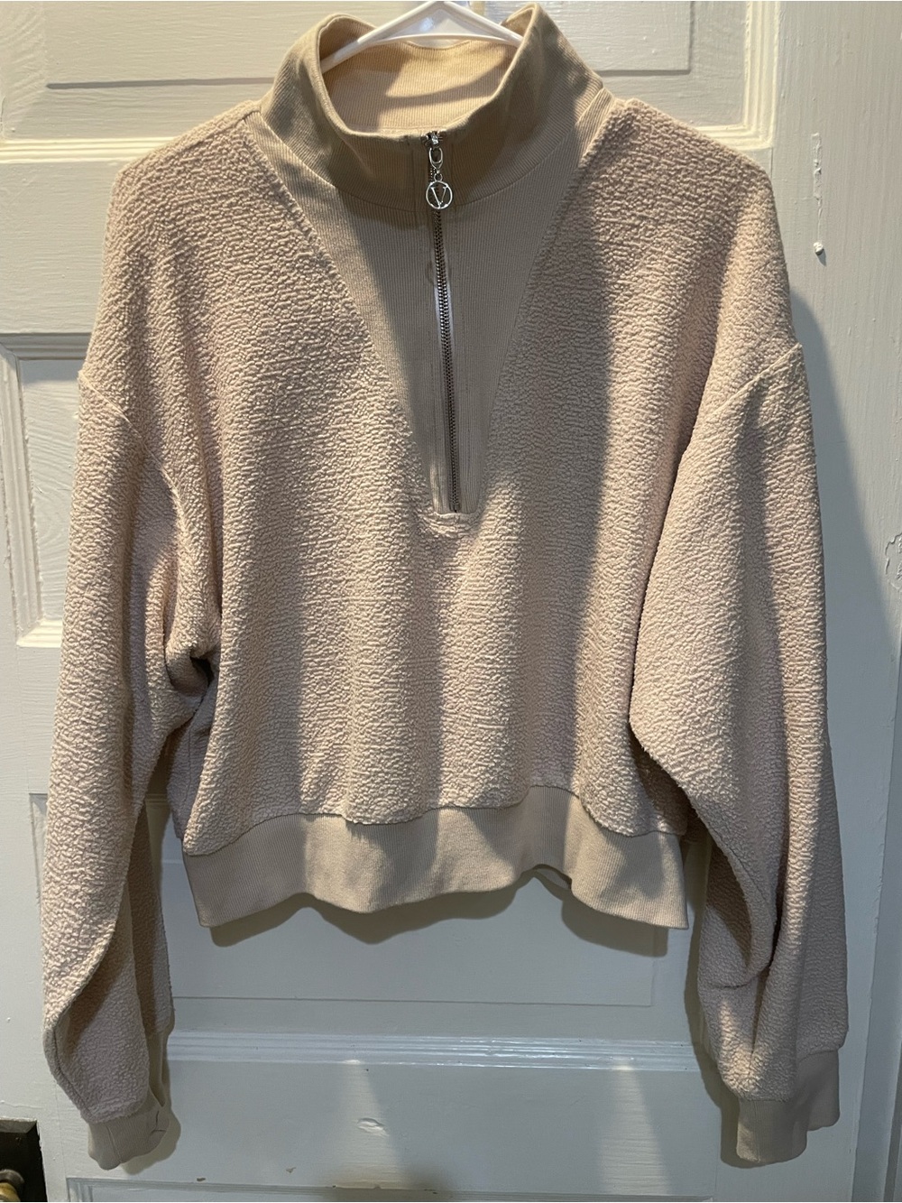 Victoria’s Secret On Point Half-Zip Pullover in Driftwood Heather, Size XL
